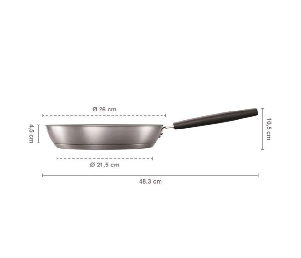 Fiskars Patelnia 26 cm HARD FACE STEEL (1052246) - 1379486 - zdjęcie 2